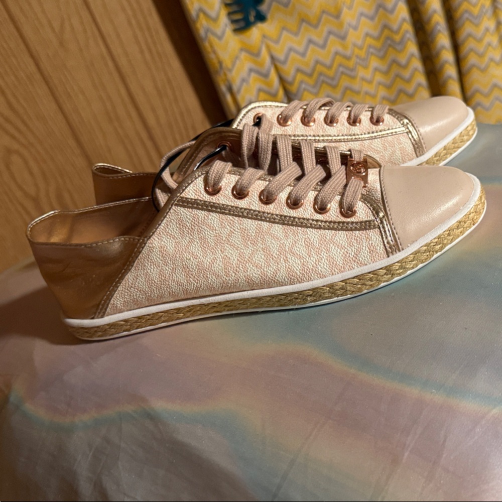 Michael Kors Rose Gold Espadrille Sneakers – Women’s Size 8M Brand New